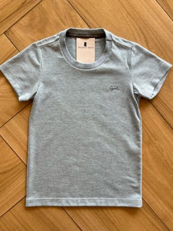 Camiseta Infantil Masculina Manga Curta Essencial Mesclada Azul Fernanda Ramos Kids