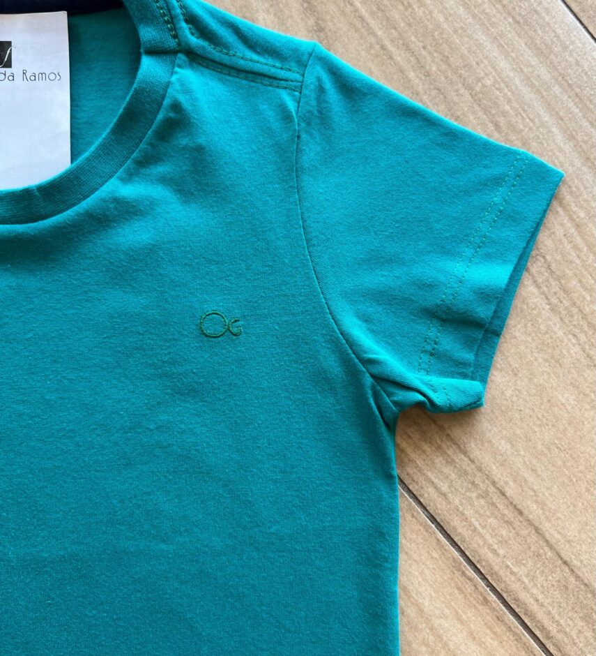 fernandaramoskids com br Camiseta Infantil Masculina Manga Curta Essencial Verde1