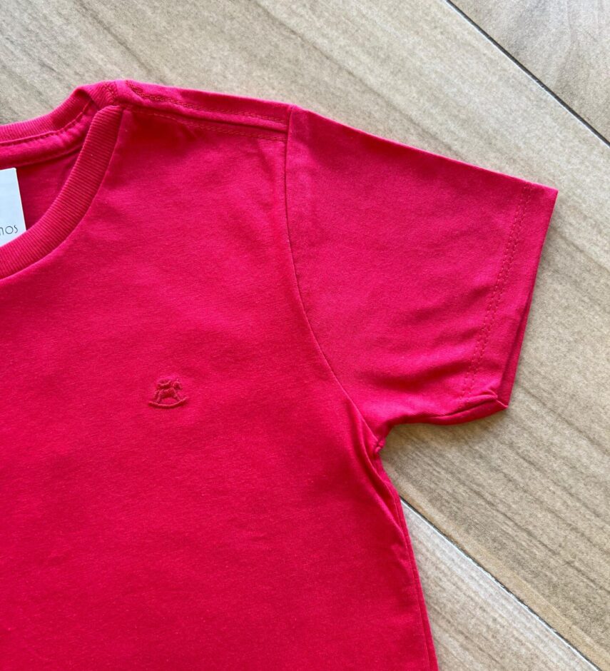 fernandaramoskids com br Camiseta Infantil Masculina Manga Curta Essencial Vermelho 1