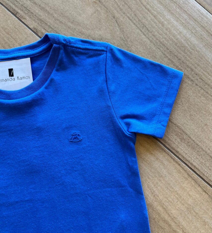 fernandaramoskids com br Camiseta Infantil Masculina Manga Curta Meia Malha Azul1