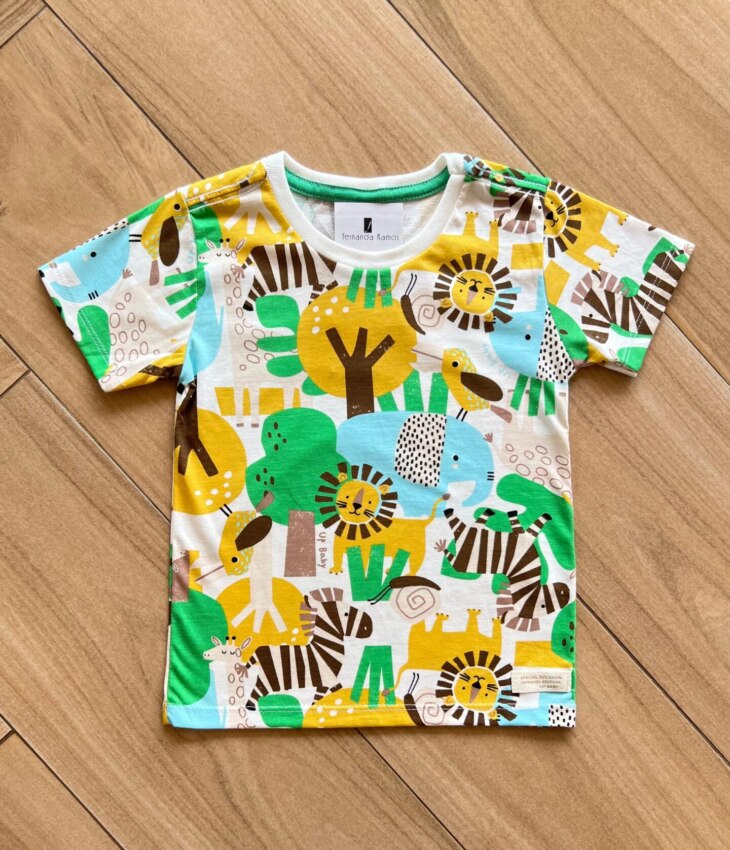 Camiseta Infantil Masculina Manga Curta Meia Malha Estampada Fernanda Ramos Kids
