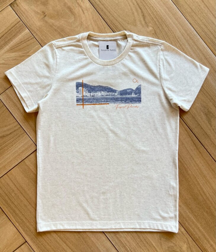Camiseta Infantil Masculina Manga Curta Tropical Paradise Fernanda Ramos Kids