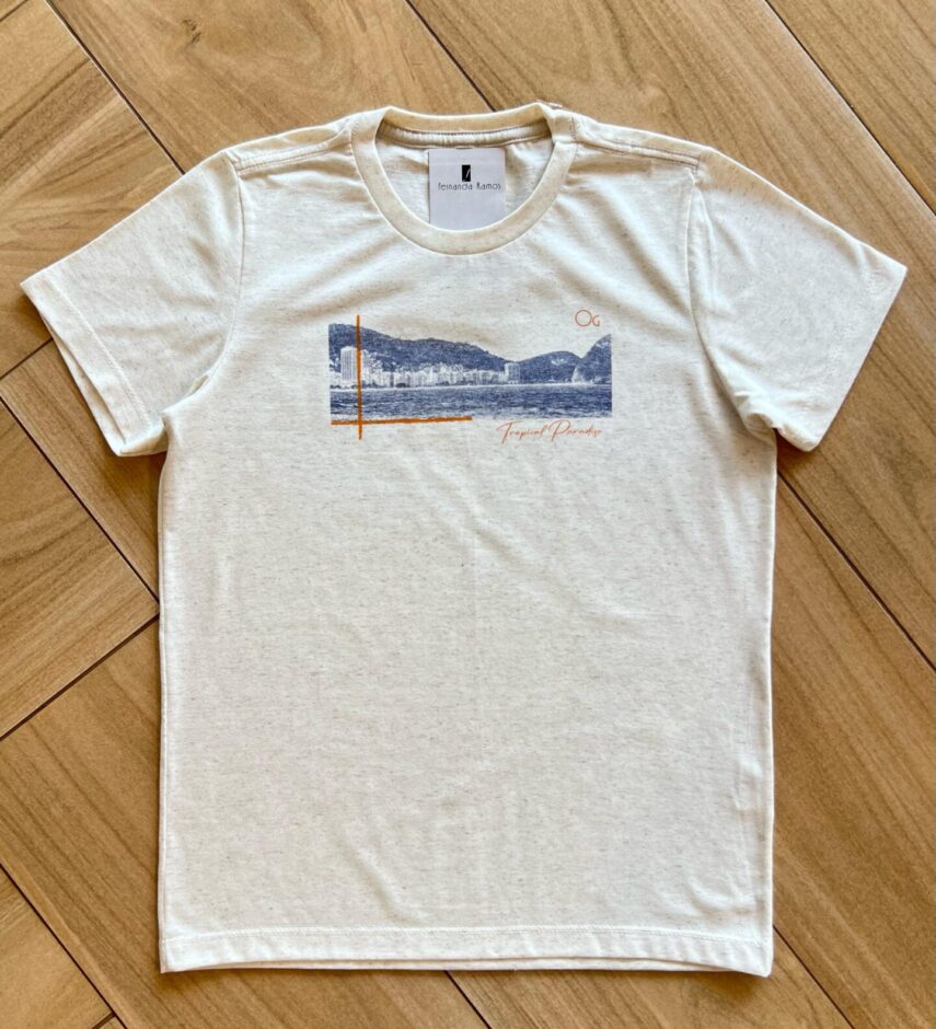 Camiseta Infantil Masculina Manga Curta Tropical Paradise Fernanda Ramos Kids
