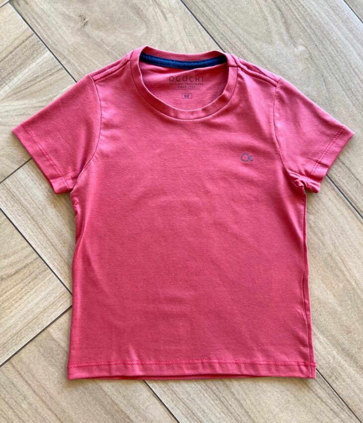 Camiseta Infantil Masculina Manga Curta Vermelho Queimado Fernanda Ramos Kids