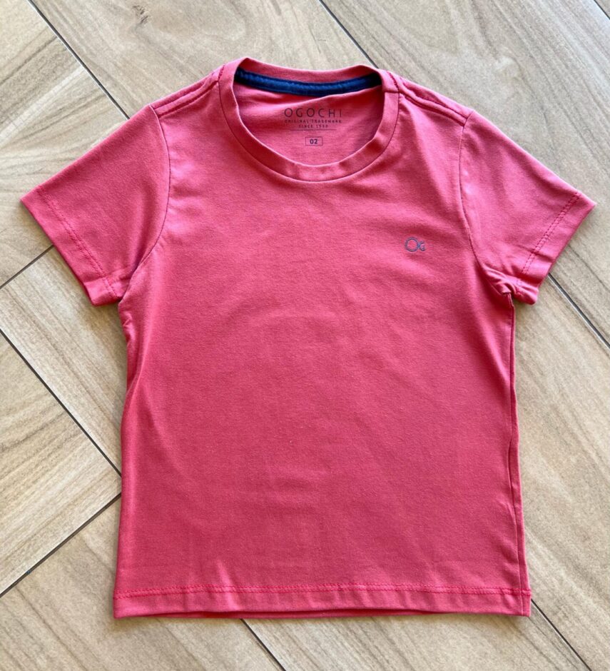 Camiseta Infantil Masculina Manga Curta Vermelho Queimado Fernanda Ramos Kids