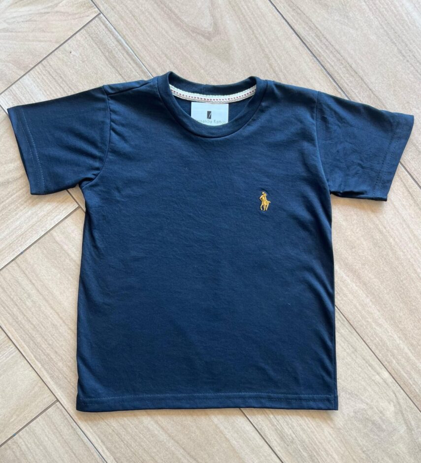 Camiseta Infantil Masculina Preta Manga Curta Básica Fernanda Ramos Kids