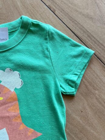 fernandaramoskids com br Camiseta Infantil Masculina Tradicional Hora do Lanche Verde1