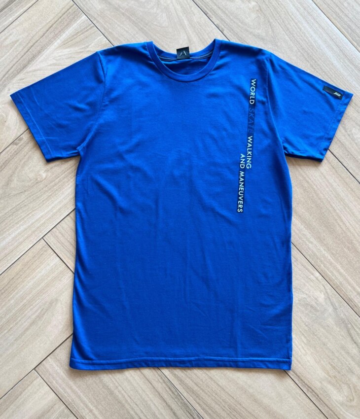 Camiseta Infantil Masculina World Skate Azul Bic Fernanda Ramos Kids