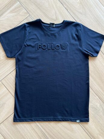 Camiseta Juvenil Masculina Follow Preta Fernanda Ramos Kids