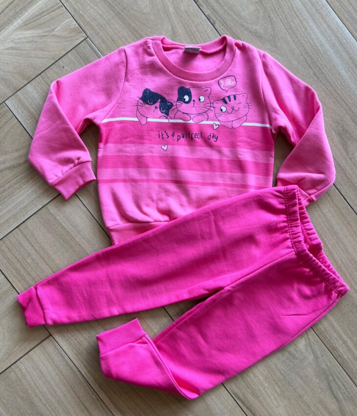 Conjunto Feminino Blusa Manga Longa It´s Purrfect Day com Calça Fernanda Ramos Kids