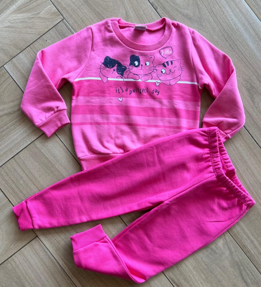 Conjunto Feminino Blusa Manga Longa It´s Purrfect Day com Calça Fernanda Ramos Kids