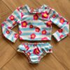 Conjunto Infantil Feminino Biquíni Cropped e Calcinha Flor Rosa Fernanda ramos kids