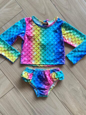 Conjunto Infantil Feminino Biquíni Cropped e Calcinha Sereia Fernanda Ramos Kids