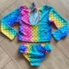 fernandaramoskids com br Conjunto Infantil Feminino Biquíni Cropped e Calcinha Sereia 1