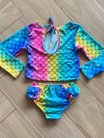 fernandaramoskids com br Conjunto Infantil Feminino Biquíni Cropped e Calcinha Sereia 1