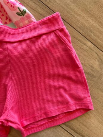 fernandaramoskids com br Conjunto Infantil Feminino Blusa Bata Short Rosa 1