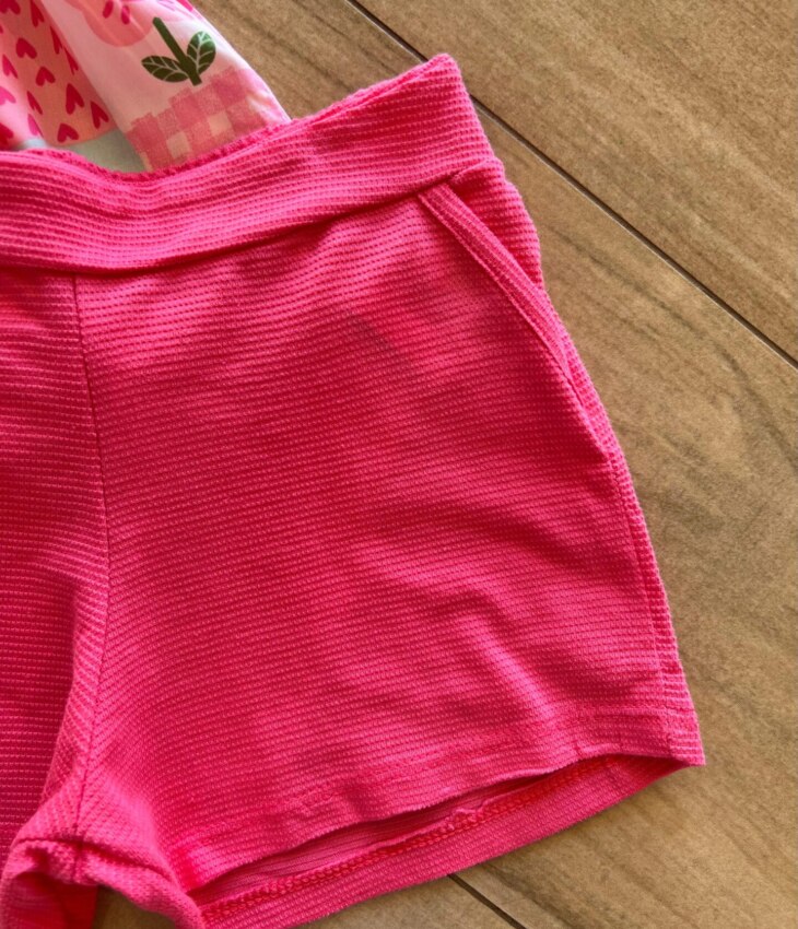 fernandaramoskids com br Conjunto Infantil Feminino Blusa Bata Short Rosa 1