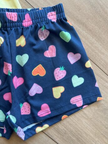 fernandaramosstore com br Conjunto Infantil Feminino Blusa Be Good e Short Azul Escuro1