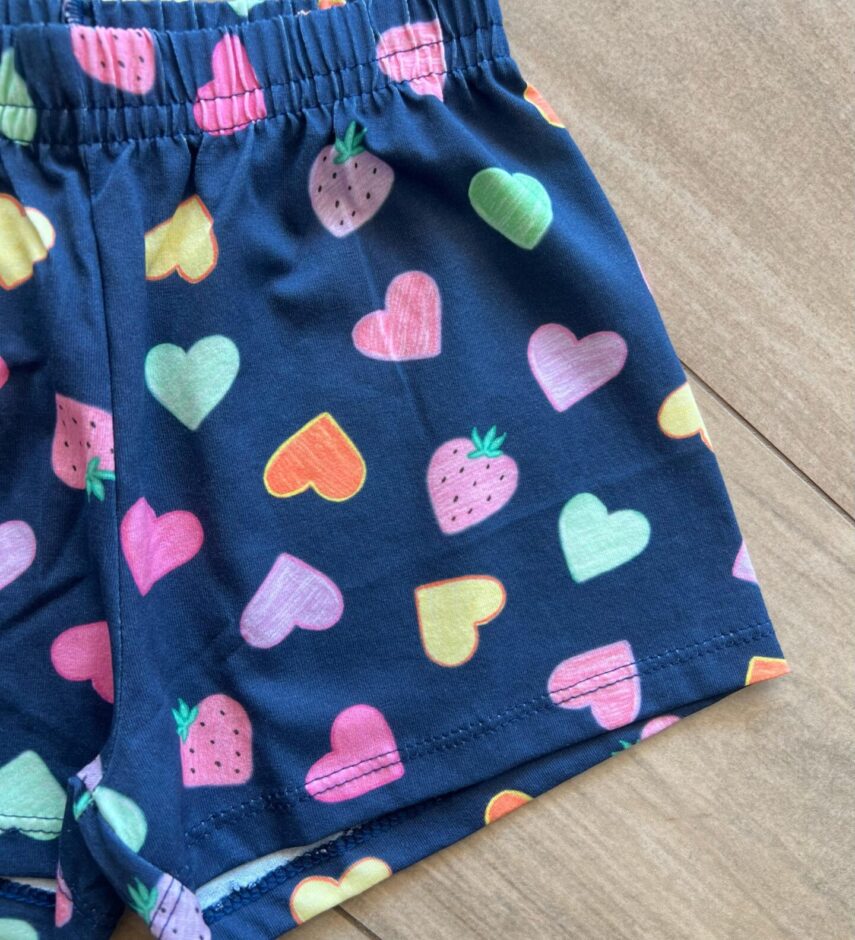fernandaramosstore com br Conjunto Infantil Feminino Blusa Be Good e Short Azul Escuro1