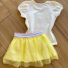 fernandaramoskids com br Conjunto Infantil Feminino Blusa Believe in Yourself e Short Saia Amarelo2