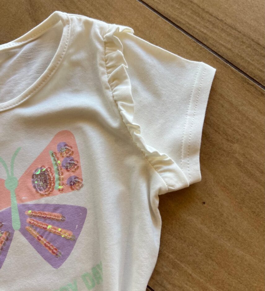 fernandaramoskids com br Conjunto Infantil Feminino Blusa Borboleta e Short Lilás 1