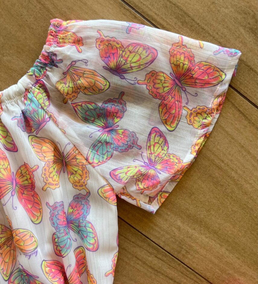 fernandaramoskids com br Conjunto Infantil Feminino Blusa Borboleta Short Rosa Neon 2
