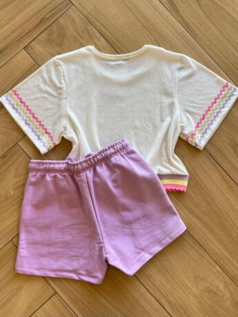 fernandaramoskids com br Conjunto Infantil Feminino Blusa Born Bloom e Short 1