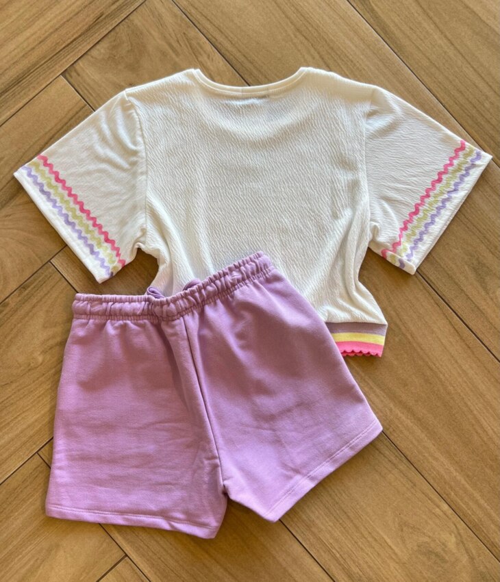 fernandaramoskids com br Conjunto Infantil Feminino Blusa Born Bloom e Short 1