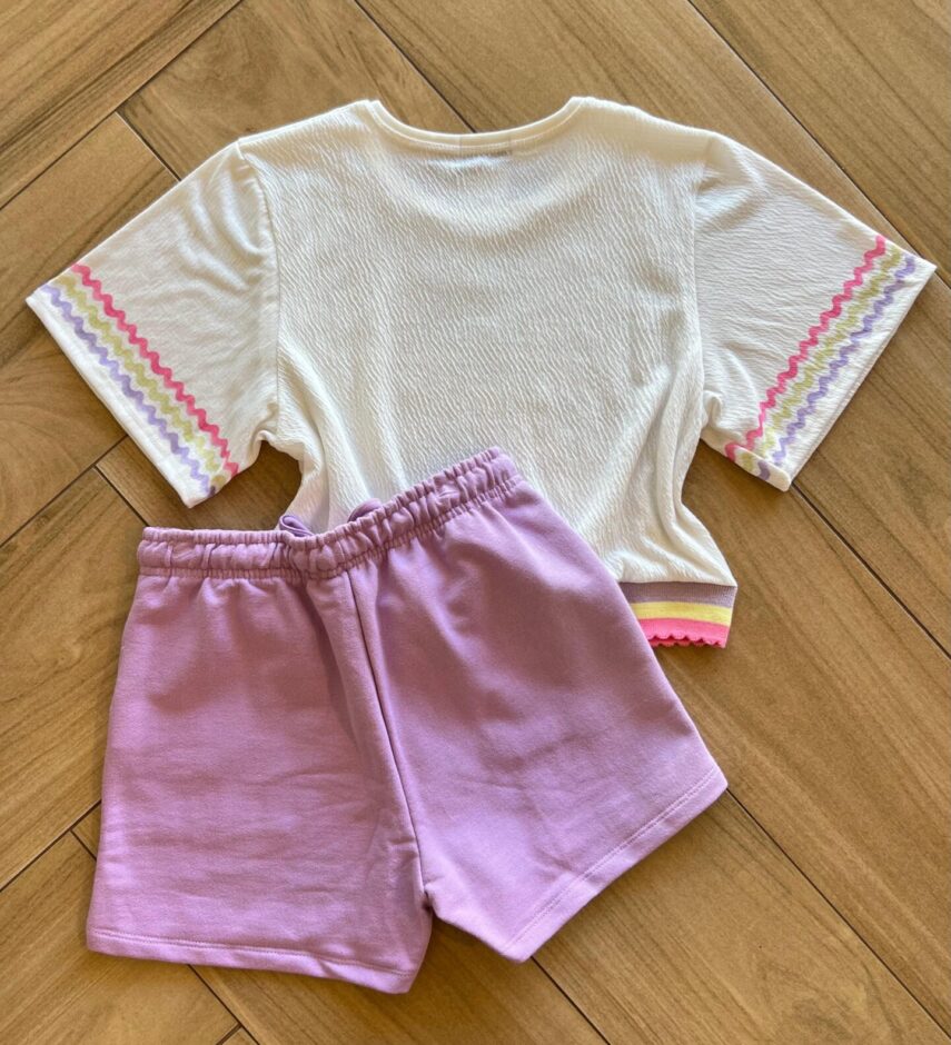 fernandaramoskids com br Conjunto Infantil Feminino Blusa Born Bloom e Short 1