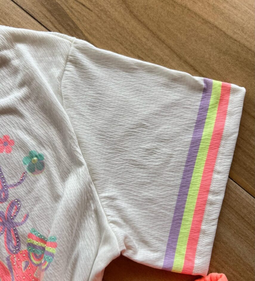 fernandaramoskids com br Conjunto Infantil Feminino Blusa Bxy Over em Malha Wave Short 1