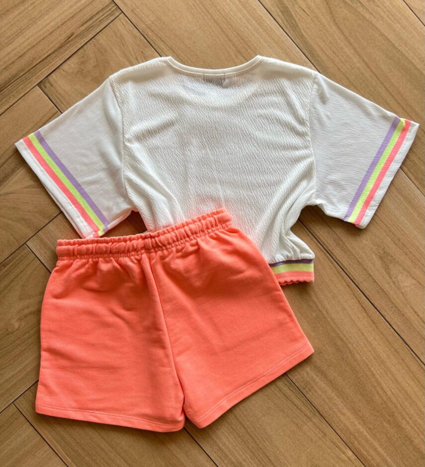 fernandaramoskids com br Conjunto Infantil Feminino Blusa Bxy Over em Malha Wave Short 3