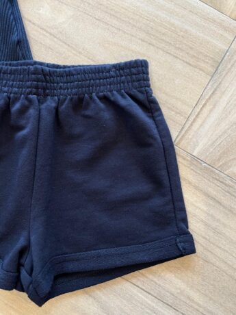 fernandaramoskids com br Conjunto Infantil Feminino Blusa Canelada Short Preto 1