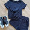 Conjunto Infantil Feminino Blusa Canelada Short Preto Fernanda ramos kids