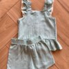 Conjunto Infantil Feminino Blusa com Botões e Short Verde Fernanda Ramos Kids
