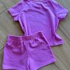 fernandaramoskids com br Conjunto Infantil Feminino Blusa Coração Short Lilas 2