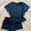 fernandaramoskids com br Conjunto Infantil Feminino Blusa Coração Short Preto 1