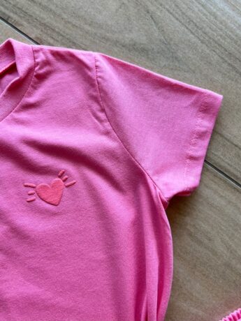 fernandaramoskids com br Conjunto Infantil Feminino Blusa Coração Short Rosa 1