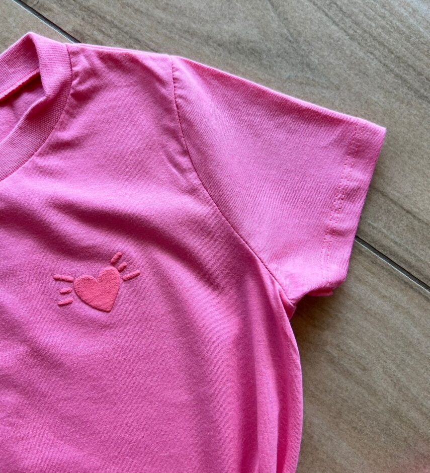 fernandaramoskids com br Conjunto Infantil Feminino Blusa Coração Short Rosa 1