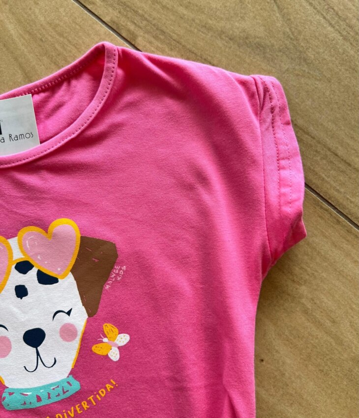 fernandaramoskids com br Conjunto Infantil Feminino Blusa e Short de Cachorrinhos1