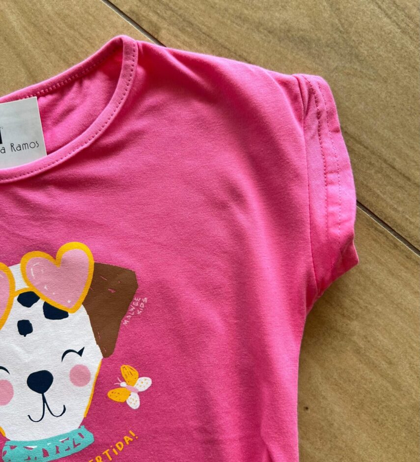 fernandaramoskids com br Conjunto Infantil Feminino Blusa e Short de Cachorrinhos1