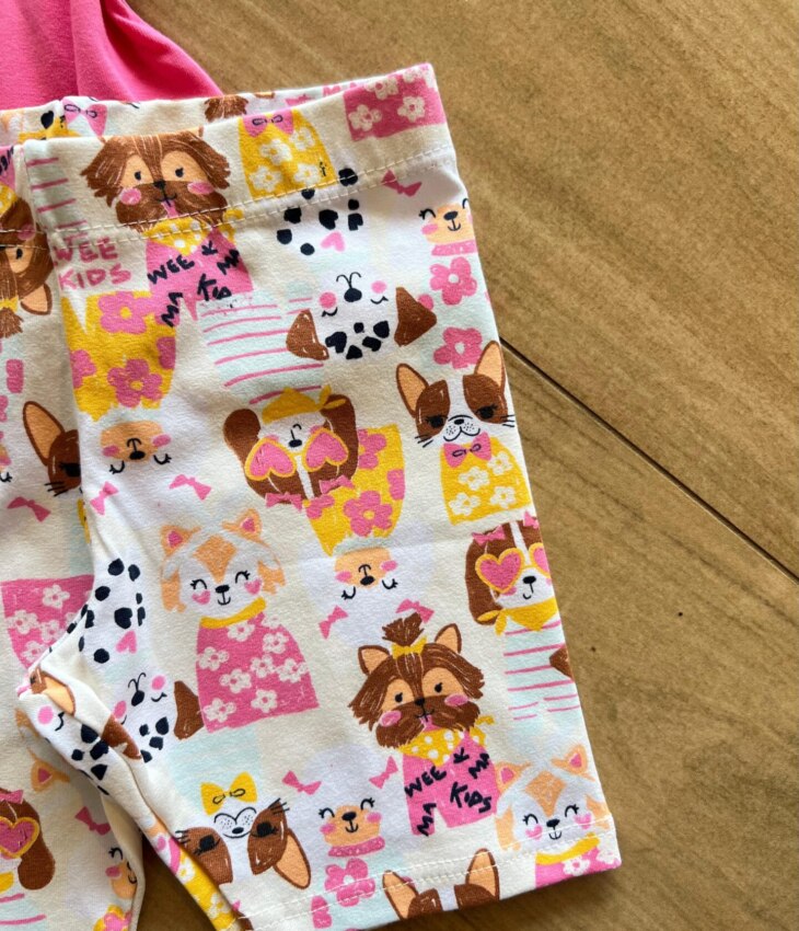 fernandaramoskids com br Conjunto Infantil Feminino Blusa e Short de Cachorrinhos2