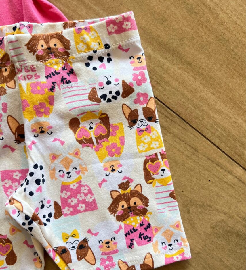 fernandaramoskids com br Conjunto Infantil Feminino Blusa e Short de Cachorrinhos2