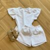 Conjunto Infantil Feminino Blusa e Short em Laise Branco Fernanda Ramos Kids