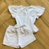 fernandaramoskids com br Conjunto Infantil Feminino Blusa e Short em Laise Branco2