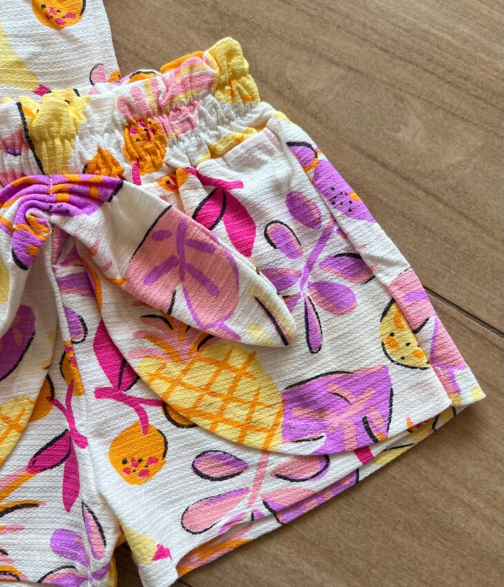 fernandaramoskids com br Conjunto Infantil Feminino Blusa e Short Frutas 1
