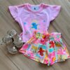 Conjunto Infantil Feminino Blusa e Short Que Calor Estampado Fernanda Ramos Kids