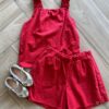 Conjunto Infantil Feminino Blusa e Short Vermelho Fernanda Ramos Kids