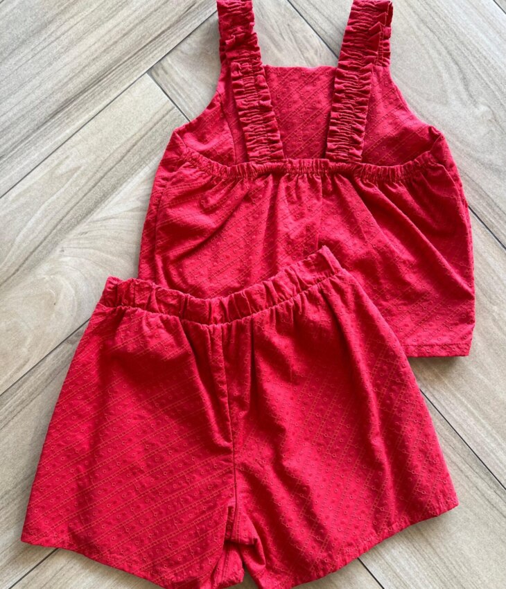 fernandaramoskids com br Conjunto Infantil Feminino Blusa e Short Vermelho 2
