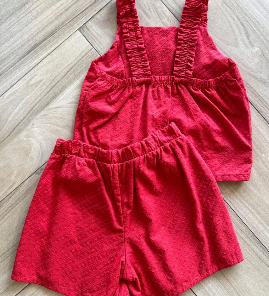 fernandaramoskids com br Conjunto Infantil Feminino Blusa e Short Vermelho 2