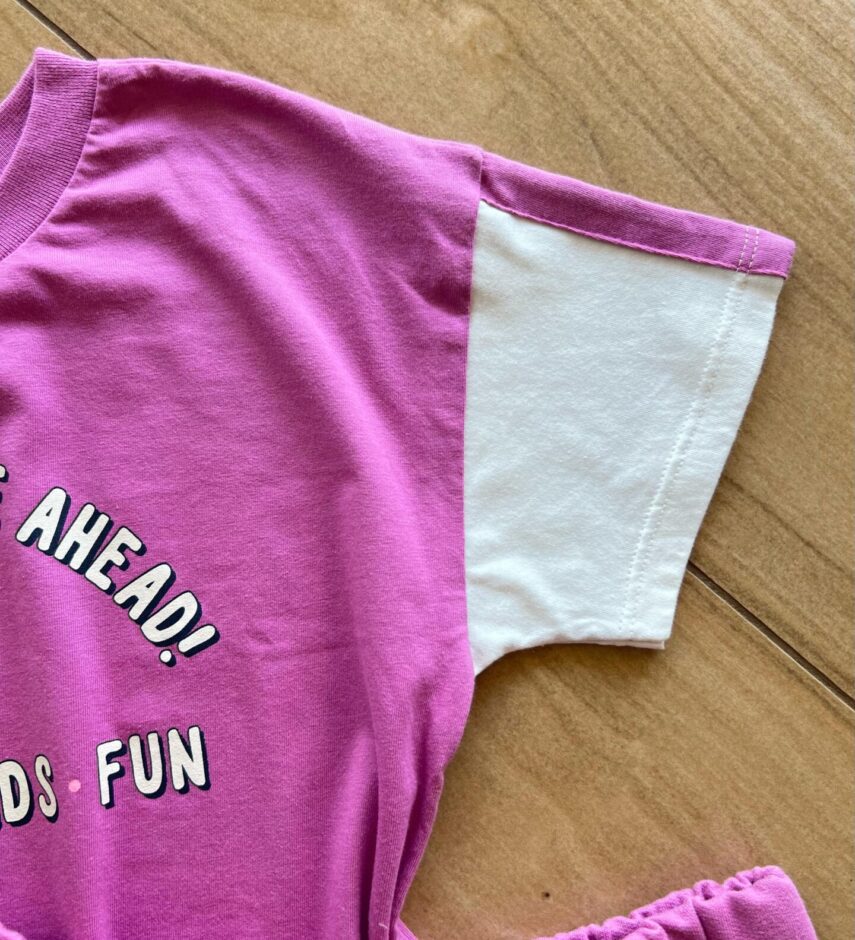 fernandaramoskids com br Conjunto Infantil Feminino Blusa Good Things e Short Lilás1